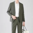 thumbnail image 3 of Trajes y blazers casuales para hombre, tendencias, trajes, caballero coreano, elegante conjunto de 2 piezas, ropa masculina, novedad, pantalones, jóvenes, 3 of 5