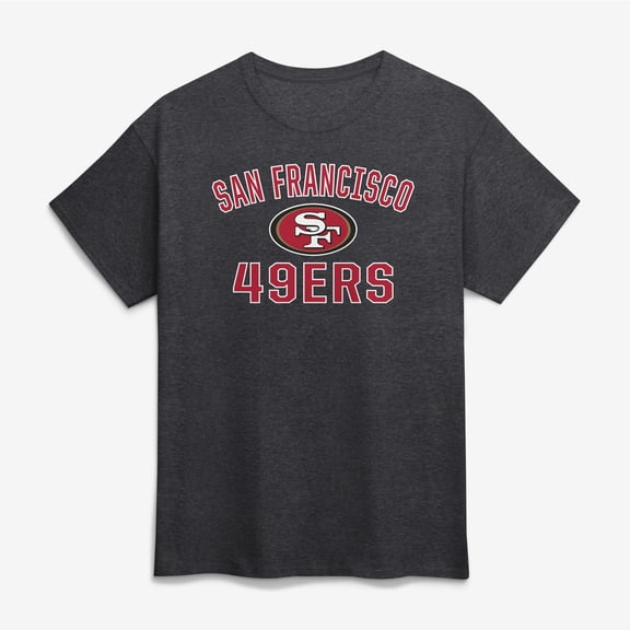 Men's Logo Athletic Charcoal San Francisco 49ers Cotton Victory Arch T-Shirt