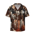 thumbnail image 3 of Cauagu Whimsical Halloween Skeletons Men's Short Sleeve Button Down Hawaiian Shirt for Men Bowling Shirts Casual Summer Beach Shirt,Large, 3 of 6
