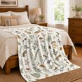 thumbnail image 6 of Woodland Animals with Birds and Mushrooms, Gentle Watercolor Style for Nature Lovers, Forest Creature Pattern and Birthday Gift, Cozy Flannel Blanket for Nursery and Living Room, Home Decor, 6 of 8