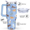 thumbnail image 3 of White, Brown and Orange Kittens 40 Oz Tumbler with Handle Lid and Straw, Stainless Steel Double Walled Vacuum Insulated Cup, Cute Birthday Gifts Tumbler for Women Men Friends, 3 of 7