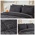 thumbnail image 3 of Beartech 7 Piece Comforter Set Queen Size, Black Plaid Patchwork Comforter Bedding Set for All Season, Bed in a Bag with Flat Sheet & Fitted Sheet, Pillowcases & Pillow Shams, 3 of 8