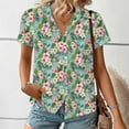 thumbnail image 5 of Youyipin Womens Tops Women's Hawaiian Button Down Shirts Casual Short Sleeve Floral Tropical Print Summer Blouse Tunic Top Beach Vacation Clothes For Women, 5 of 7