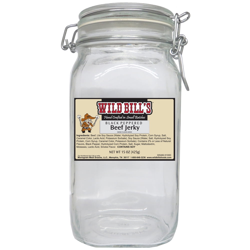 Wild Bill's Black Peppered Beef Jerky One-Bag Starter Kit (one 15oz bag and 1 jar)