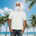 thumbnail image 2 of YUGYXL Hoodie for Unisex Short Sleeve Athletic Hoodies with Mask Sports Workout Pullover Sweatshirt XXXXXL White, 2 of 8