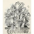 thumbnail image 3 of Leo Gestel 12x14 Black Modern Framed Museum Art Print Titled - Tree with Birds (Cover Design for the Community) (1935), 3 of 5