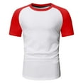 thumbnail image 2 of Mens T-Shirts Graphic Summer Short Sleeve Sports Color Block Raglan Sleeves Round Neck Casual Breathable Tshirt, 2 of 6