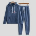 thumbnail image 3 of Amtdh 2 Piece Sweatsuits for Womens Clearance Solid Color Pocket Drawstring Pullover Sweatpant Set Lounge Tracksuit Casual Plus Size Lightweight Loose Ladies Outfits Fall Winter 2023 Navy_b M, 3 of 3
