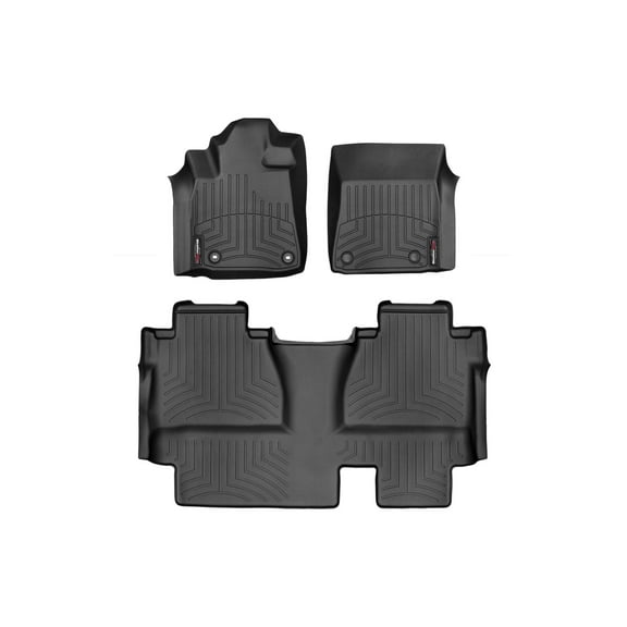 WeatherTech Custom Fit FloorLiners compatible with 2014-2021 Toyota Tundra - 1st & 2nd Row, Black