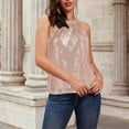 thumbnail image 2 of Inevnen Sequin Sparkle Halter Tops for Women Sleeveless Keyhole Knot Vest Shirt Cocktail Party Club Tank, 2 of 5
