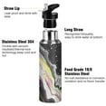 thumbnail image 3 of Yayeee 33oz Insulated Water Bottle Double Wall Stainless Steel with Flip Straw Lid, Colorful White, 3 of 7