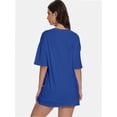 thumbnail image 3 of Women's Oversized T-Shirt - Crewneck Short Sleeve Loose Fit Tee - Solid Color Casual Top, 3 of 4