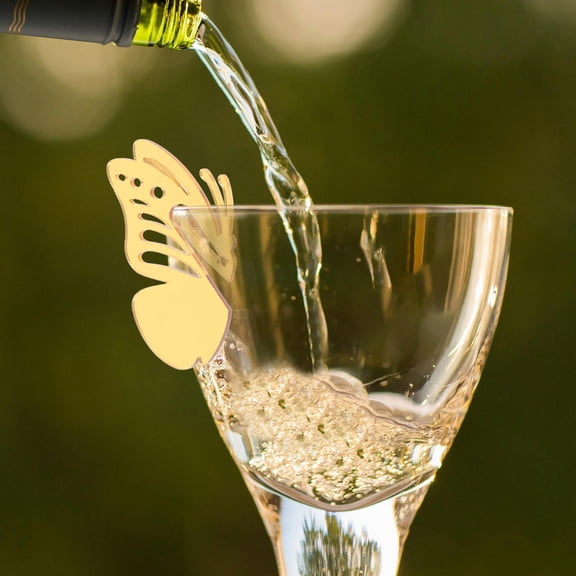 WHAMVOX Golden Unbreakable Wine Markers for Party Use Made of Acrylic 12pcs