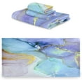 thumbnail image 2 of GZHJMY Blue Gold Abstract Marble Bath Towels Absorbent Bath Towels Set Soft & Comfortable Towel Set for Home Hotel Decor, 3 Piece, 2 of 7