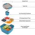thumbnail image 2 of Shopwithgreen 52 OZ to Go Salad Container Lunch Container, BPA-Free, 3-Compartment for Salad Toppings and Snacks, Salad Bowl with Dressing Container, 2 of 4