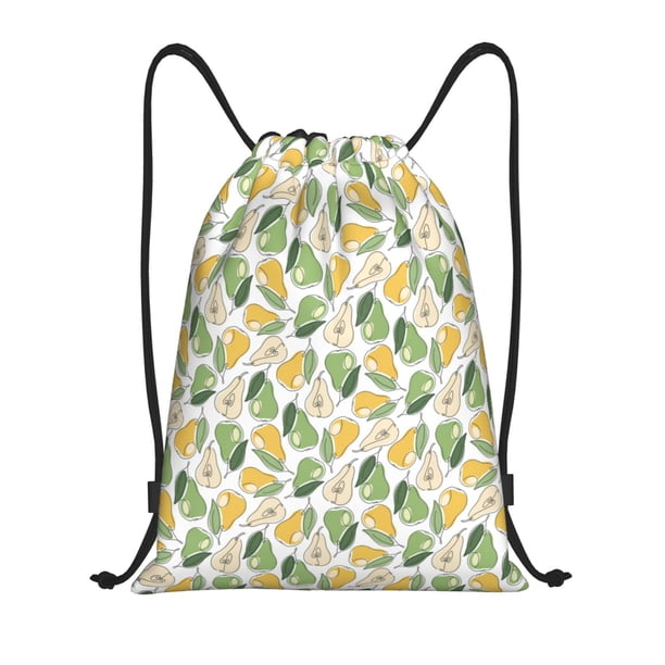 Fotbe Fruit Pears Bolsa Mochila con Cordón Estampada, Bolsa de Gimnasio Deportiva, Bolsa Cinch, Bolsa con Cordón para Hombres y Mujeres-Small