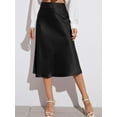 thumbnail image 3 of Zeagoo Women Satin Skirts for Women Silk Midi Length Skirt High Waist Solid Skirts Elegant, 3 of 6