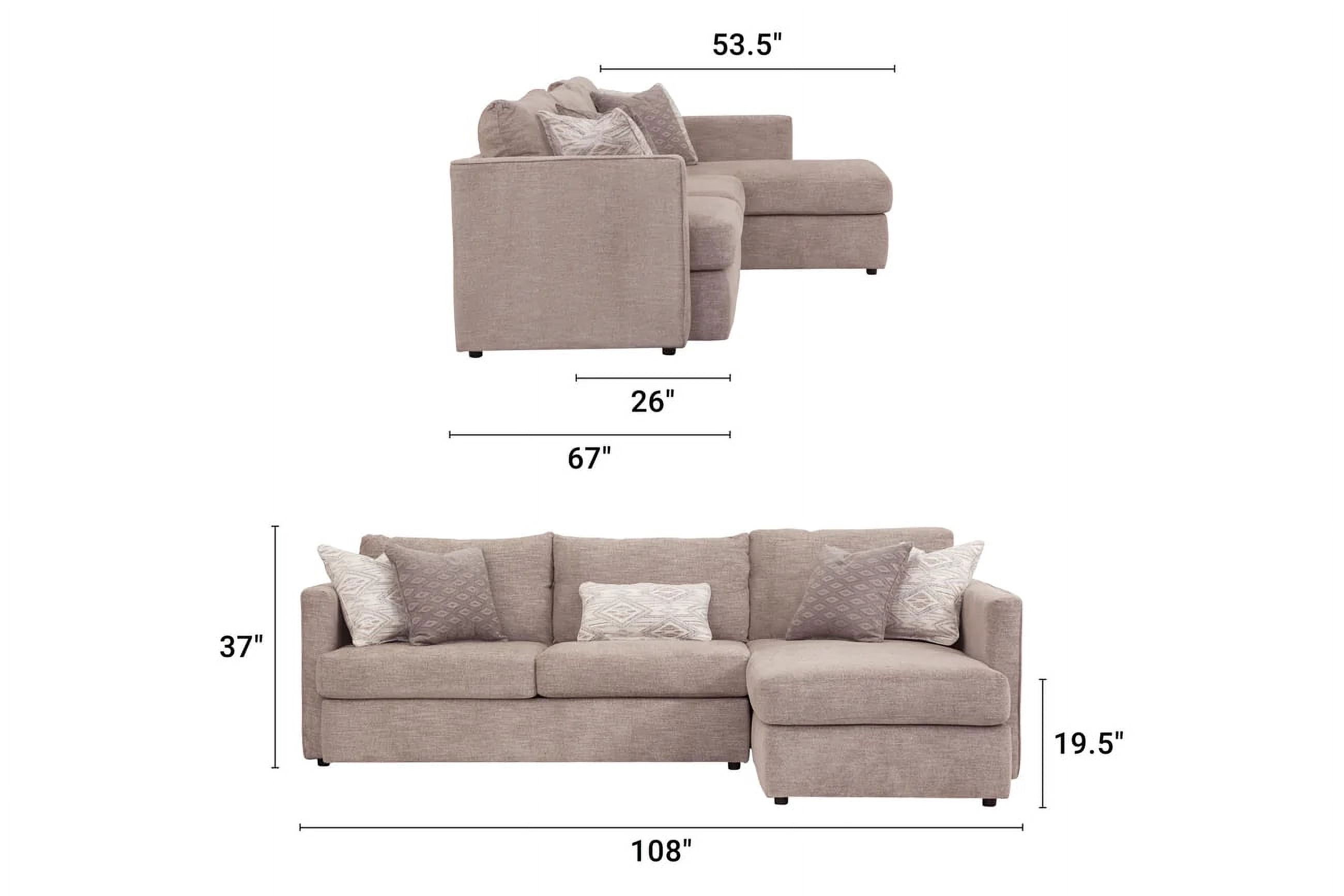 American Furniture L Shaped Sectional Sofa /w 5 Accent Pillows