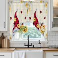 thumbnail image 3 of Swag Valance Curtains for Windows, Gnomes Light Filtering Kitchen Curtains with Rod Pocket, White Yellow Daisy Floral Country Garden Floral Window Treatment Valances for Living Room, 28x36 - 2 PCS, 3 of 9