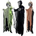thumbnail image 6 of YEOLEH 3 Pack Halloween Hanging Grim Reaper, Halloween Spooky Hanging Ghost Props with Red Glowing Eyes for Halloween Outdoor, Patio, Party Haunted House Decor, 6 of 6