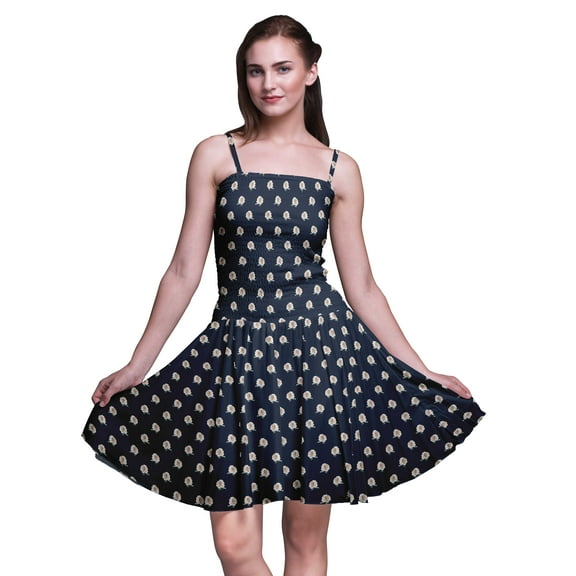 Bimba Floral Women Sleeveless Mini Flowy Tank Summer Sun Dress Floral Print Dress-Large