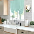 thumbnail image 5 of Linen Mint Green Tie Up Curtains 45 Inches Long, Kitchen Window Curtains Over Sink, Modern Minimalist Pure Solid Color Small Window Curtains Shade Balloon Curtains Valances for Bedroom/Cafe 34"x45", 5 of 8