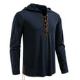 thumbnail image 2 of pstuiky Camisas para hombre de manga larga, Top informal con capucha y cordón de manga larga de color liso a la moda para hombre Tops de hombre xl, 2 of 9