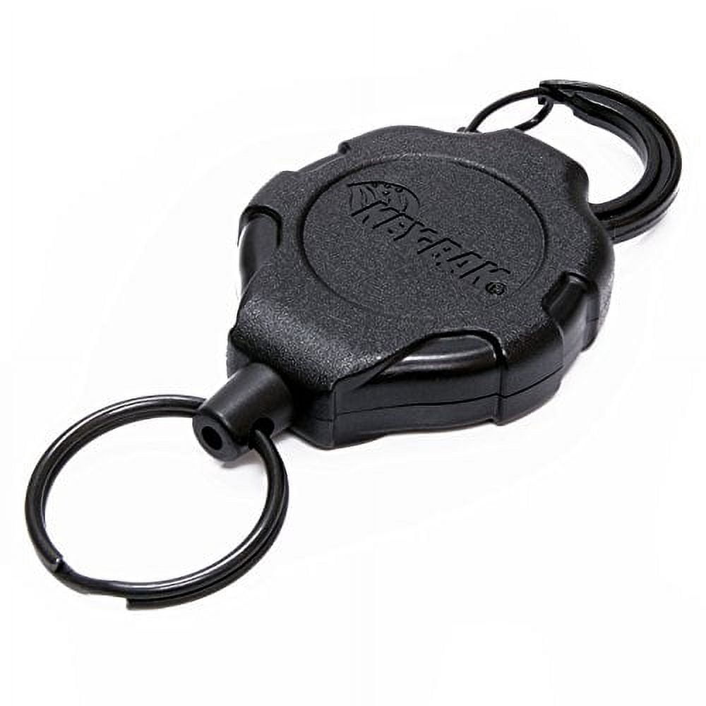 KEY-BAK RATCH-IT Black Retractable Keychain Holder, 48" Kevlar Cord, Secure Tools, and Keys