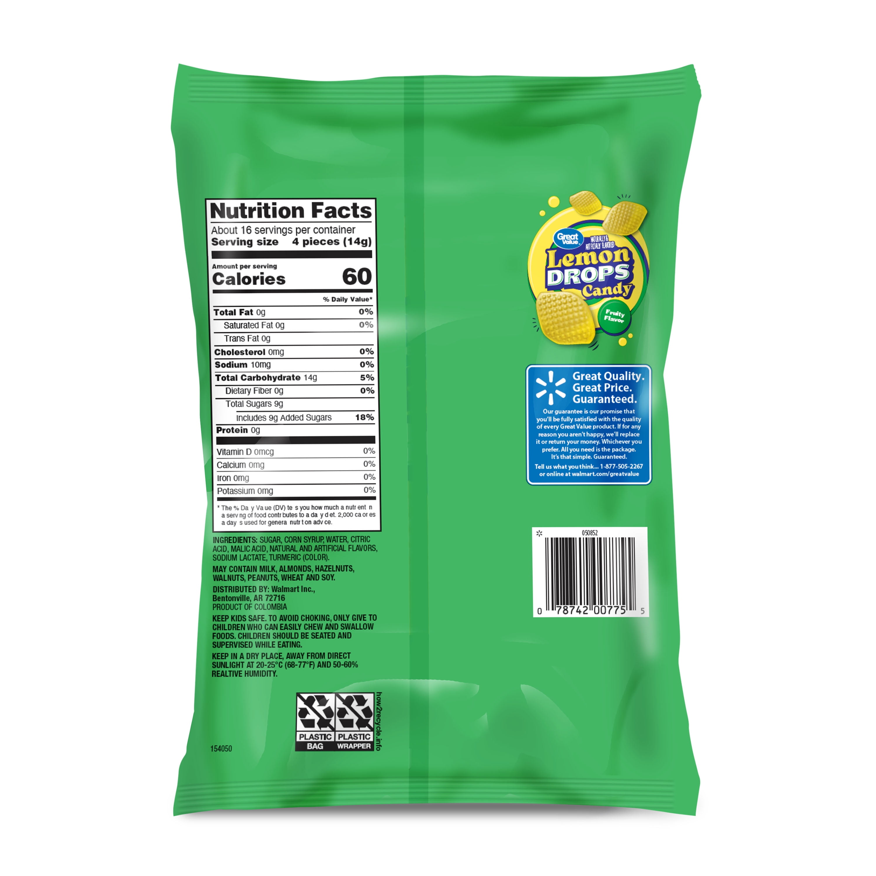 Great Value Lemon Drops Hard Candy, 8 oz