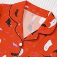 thumbnail image 4 of SIYUDAN Toddler Girls Halloween Pajamas Set Pumpkin Ghost Bat Print Girls Silk Pjs Short Sleeve Button-Down Sleepwear with Shorts Set 3-4 Years Girls Pajamas, 4 of 8