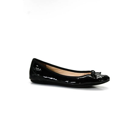 

Pre-owned|L.K.Bennett Womens Round Toe Patent Bow Tie Ballet Flats Black Size 8