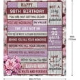 thumbnail image 5 of XZYG Happy 90th Birthday Gift Ideas Decorations Happy 90th Birthday Blanket Soft Birthday Blanket for Women(60*80inch), 5 of 6