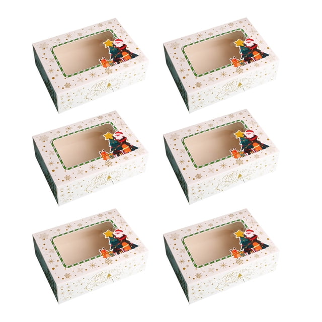 1/6/12pc Caja de bocadillos para hornear de Navidad Caja de papel de embalaje Caja de regalo de embalaje de pastel de Navidad Wmkox8yii gf8793