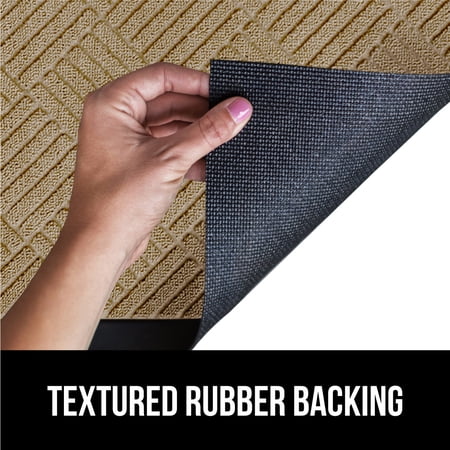 GORILLA GRIP Outside Doormat, WeatherMax Waterproof Indoor Outdoor Door Mat, 29x17 Beige Diamond