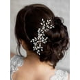 thumbnail image 4 of Crystal Bride Wedding Hair Pins Rhinestone Hair Comb Wedding Hair Accessories Bride Hair Jewelry Hair pieces for Women Bride Girls(Pack of 2), 4 of 4