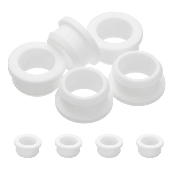 5pcs Wire Grommet, 24mm Mounting Dia Plastic Grommets Cable Snap Bushing Cable Mounting Hose Bushing Grommet Protector Fasteners Locking Silicone for Wire Cable Hose, White