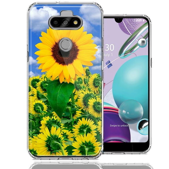 MUNDAZE For LG Aristo 5/K31/Fortune 3 Sunflowers Design Double Layer Phone Case Cover