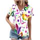 thumbnail image 2 of Fiudx Ofertas Del Día Top Informal de Primavera y Verano de Manga Corta con Cuello En V para Mujer, 2 of 4