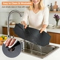 thumbnail image 5 of VCVCOO Heat Resistant Leather Placemats Set of 4 Waterproof Wipeable Washable PU Table Mats, Easy to Clean Anti-Slip Place Mats for Kitchen Dining 12x18 inch, Black, 5 of 11
