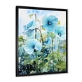 thumbnail image 2 of Designart "Dewy Blooms of Blue Morning Glory II" Floral Framed Wall Art - Traditional Blue Morning Glory Entryway Framed Wall Art, 2 of 6