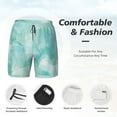 thumbnail image 5 of Haiem Blue Marble Men'S Quick-Dry Swim Trunks: Comfortable Beach Shorts With Mesh Lining And Pockets - Ideal For Swimming And Sunbathing Small, 5 of 9