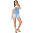 thumbnail image 5 of Celebrity Pink Women's Drapey Denim Dolphin Hem Shortalls, Sizes XS-XXXL, 5 of 6