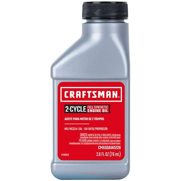 Aceite de 2 ciclos Craftsman CMXGAW5126, totalmente sintético, 75 ml (paquete de 12)