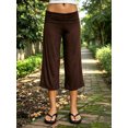 thumbnail image 4 of LMLYSoH Women’s Wide Leg Capri Pants Fold Over Waist Loose Cropped Pants, 4 of 8