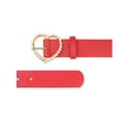 thumbnail image 2 of INSPIRE CHIC Stylish Women's Belt Heart-Shaped Buckle with Beads Belts Encrusted Buckle Solid Color Waistband for Dress 40.6x1.3" Red, 2 of 5