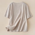 thumbnail image 6 of zbxnLI Womens Summer Baggy T Shirts Casual Solid Color Short Sleeve Tops for Women Comfort Crew Neck Shirt, 6 of 7