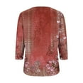 thumbnail image 5 of Utoimkio Plus Size Tops for Women 3/4 Sleeve V Neck T Shirts Spring Fall Casual Floral Print Tee Blouses for Women, 5 of 5