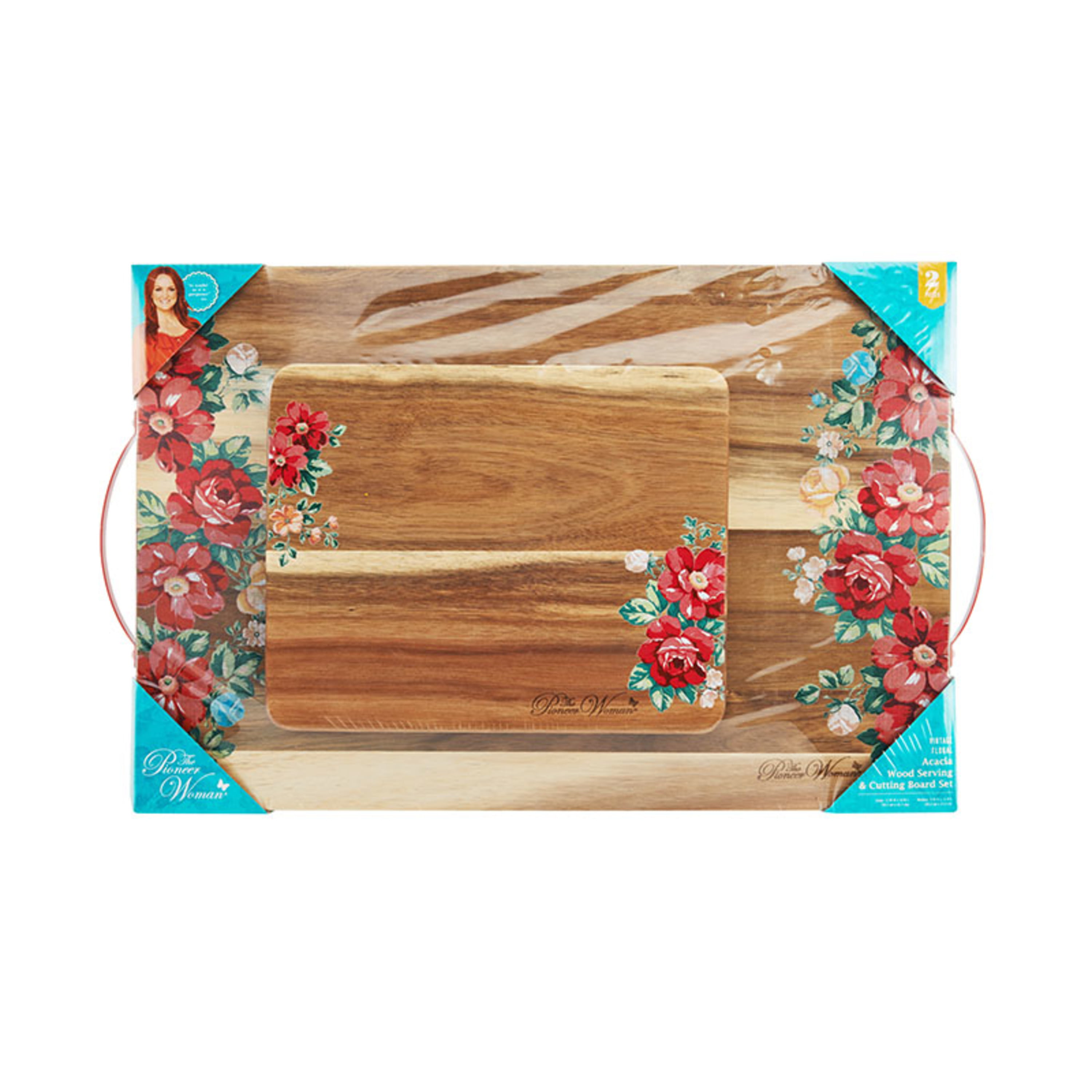 The Pioneer Woman Patchwork Medley 3-Piece Acacia Cutting Board Set 