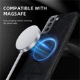 thumbnail image 4 of Allytechgroup Magnetic for Samsung Galaxy S21 Case, Compatible with MagSafe Support Magnetic Car Phone Mount PU Leather Slim Phone Case for Women Men for Samsung Galaxy S21, Black, 4 of 10