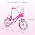 thumbnail image 3 of Gymax Vélo pour Enfants 14 Pieds' Bicyclette pour Tout-Petits avec Roues Stabilisatrices Freins à Main et à Rétropédalage, 3 of 10